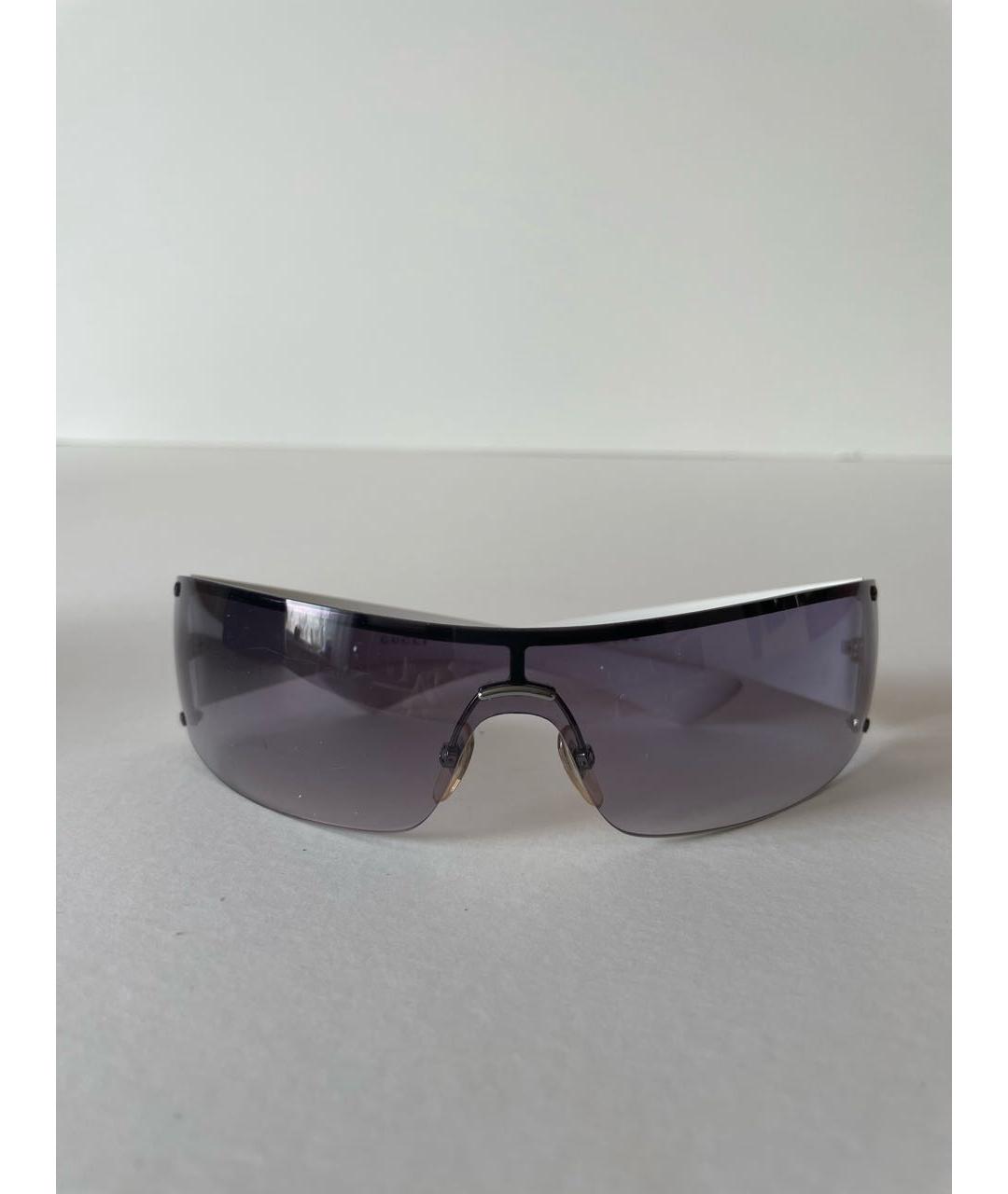 GUCCI Белые пластиковые солнцезащитные очки, фото 8