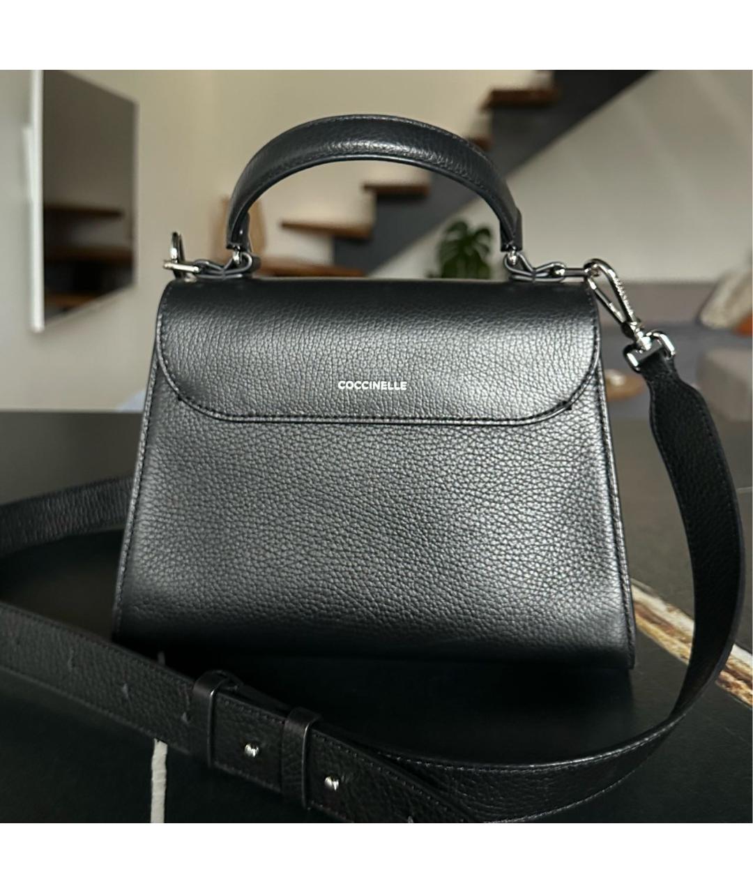 COCCINELLE Черная кожаная сумка через плечо, фото 3