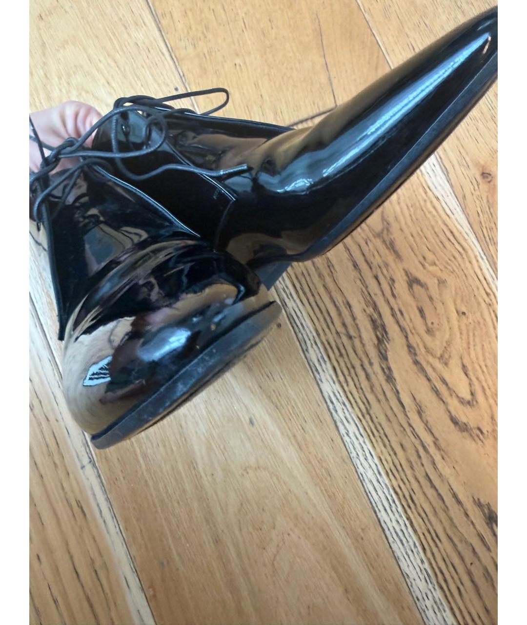 SAINT LAURENT Черные ботинки из лакированной кожи, фото 7