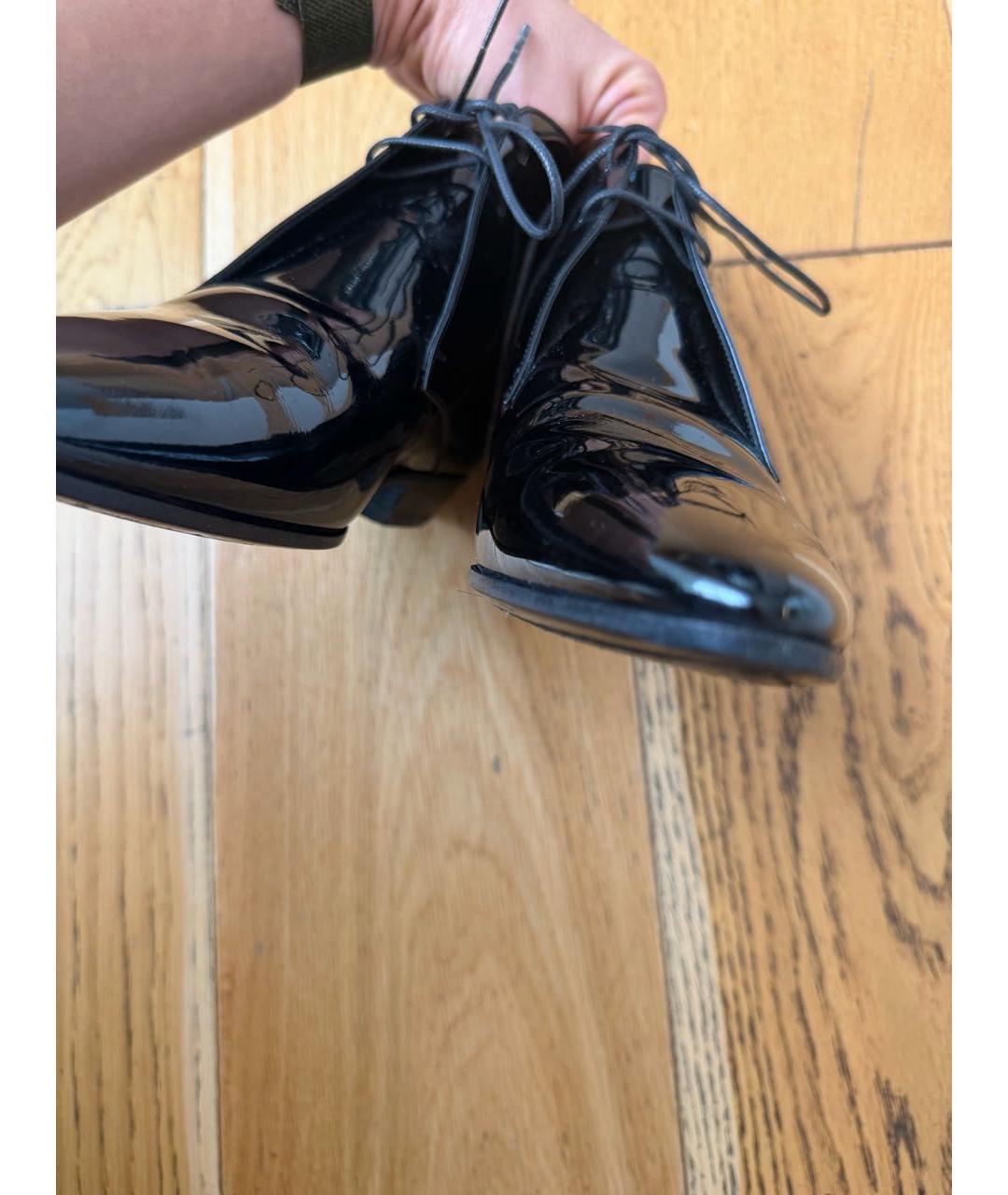 SAINT LAURENT Черные ботинки из лакированной кожи, фото 6