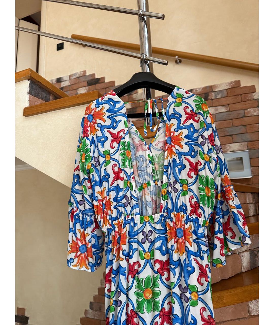 MC2 SAINT BARTH Мульти вискозное повседневное платье, фото 7