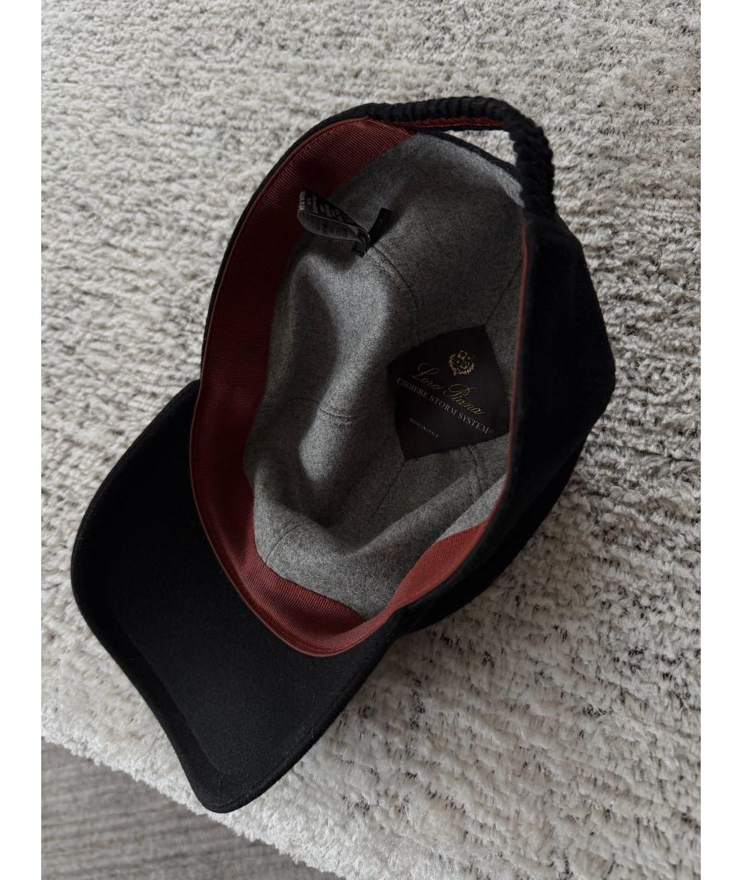 LORO PIANA Черная кашемировая кепка/бейсболка, фото 6