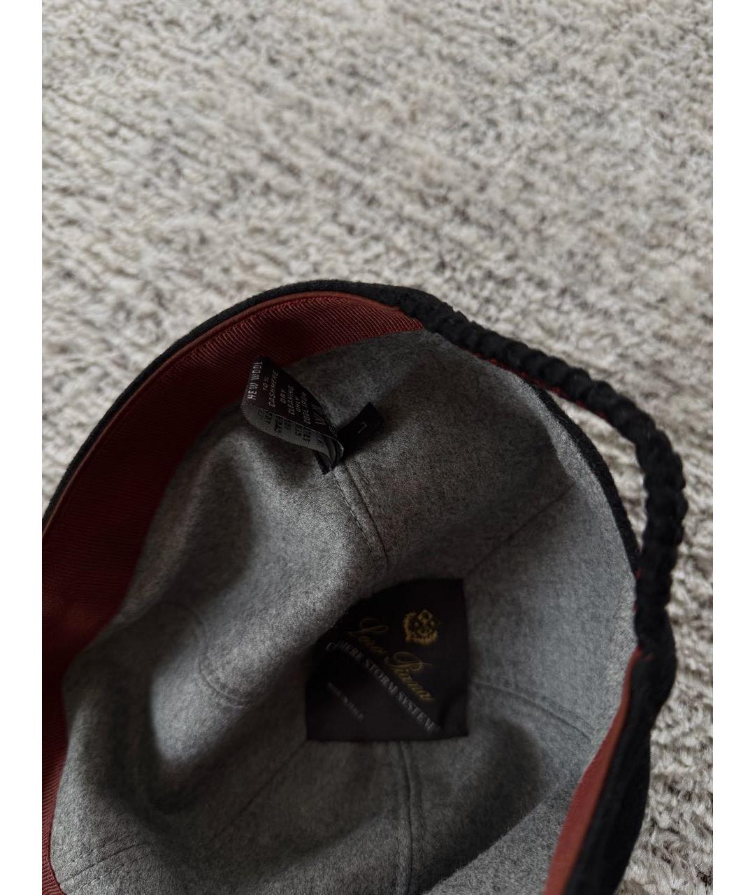 LORO PIANA Черная кашемировая кепка/бейсболка, фото 5