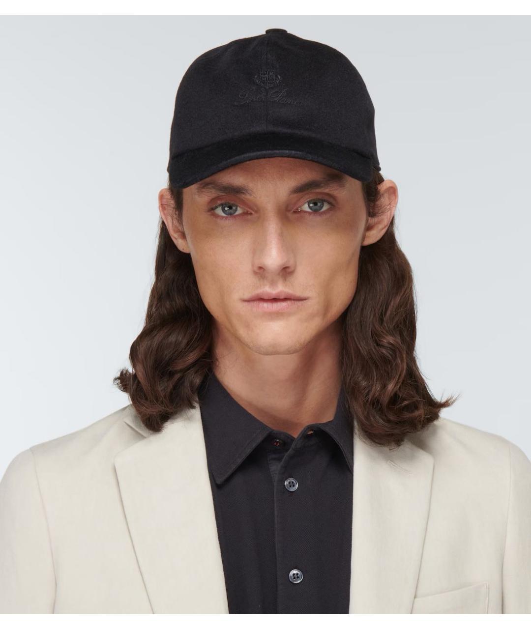 LORO PIANA Черная кашемировая кепка/бейсболка, фото 2