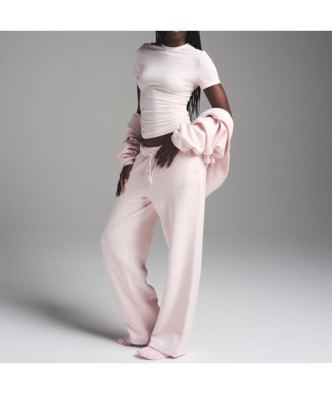 SKIMS Розовые хлопковые спортивные брюки и шорты, фото 2