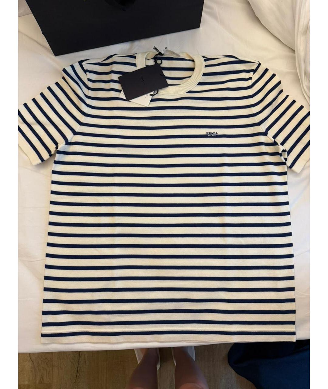 PRADA Белая хлопковая футболка, фото 4