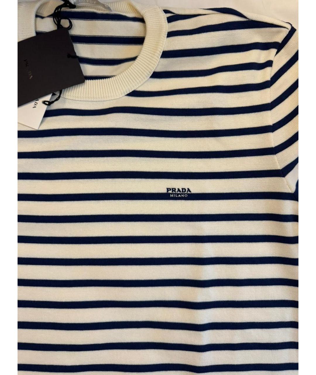 PRADA Белая хлопковая футболка, фото 5