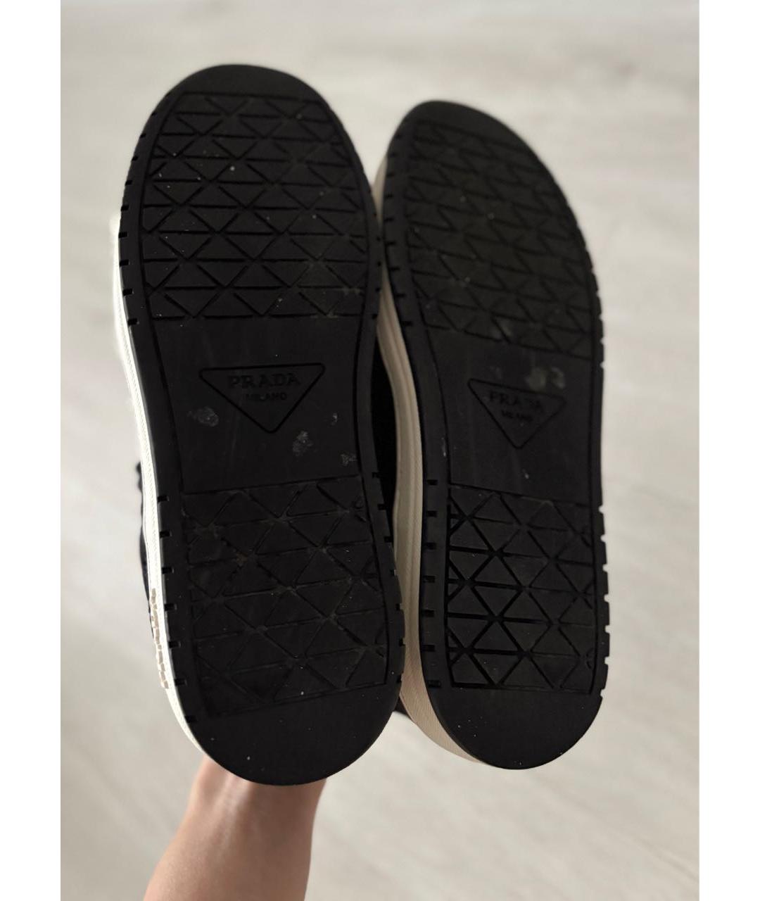 PRADA Черные текстильные кеды, фото 8