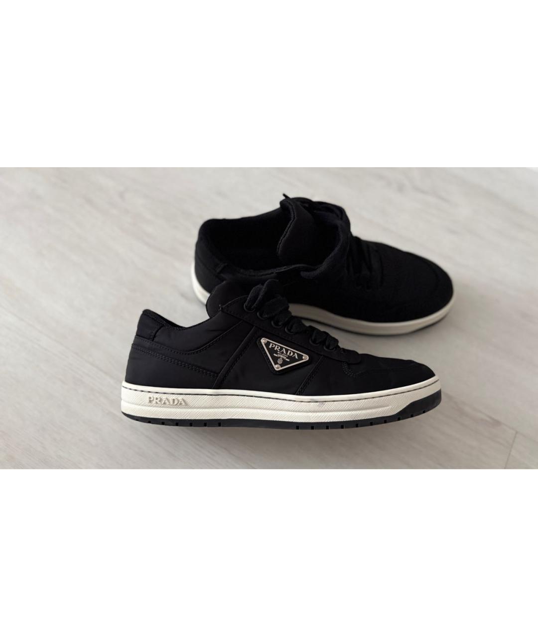 PRADA Черные текстильные кеды, фото 6