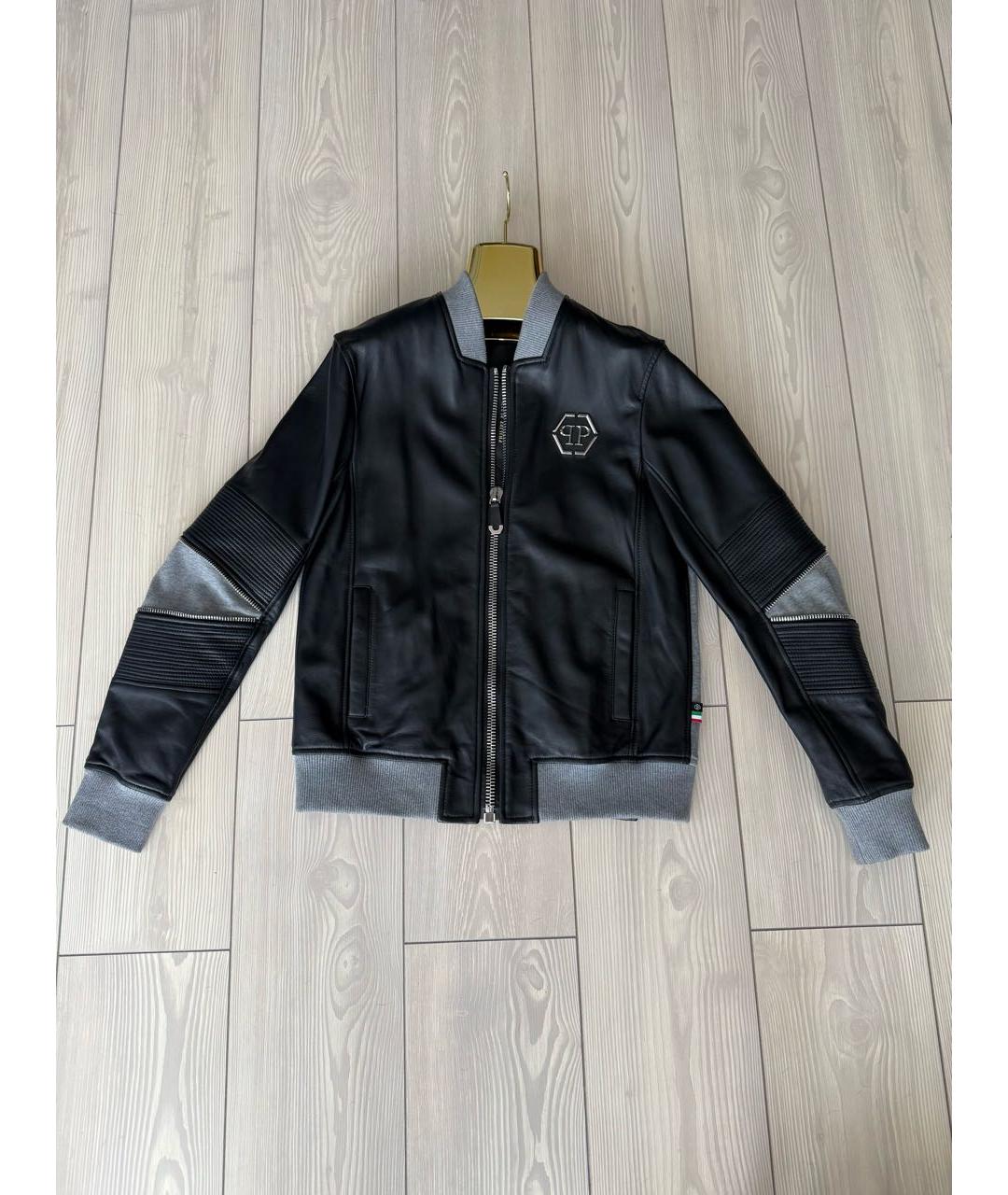 PHILIPP PLEIN Черная кожаная куртка, фото 5