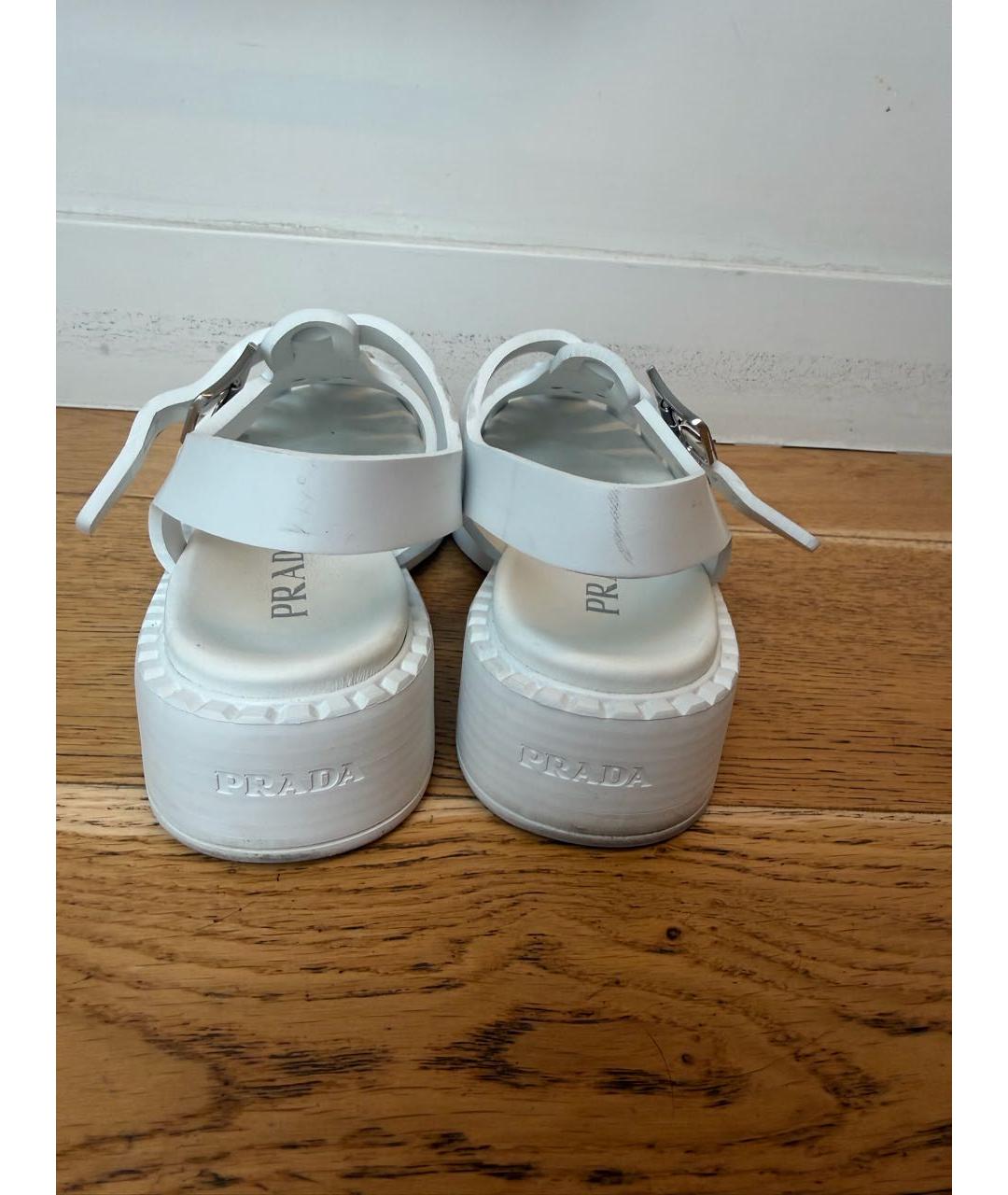 PRADA Белые резиновые сандалии, фото 4
