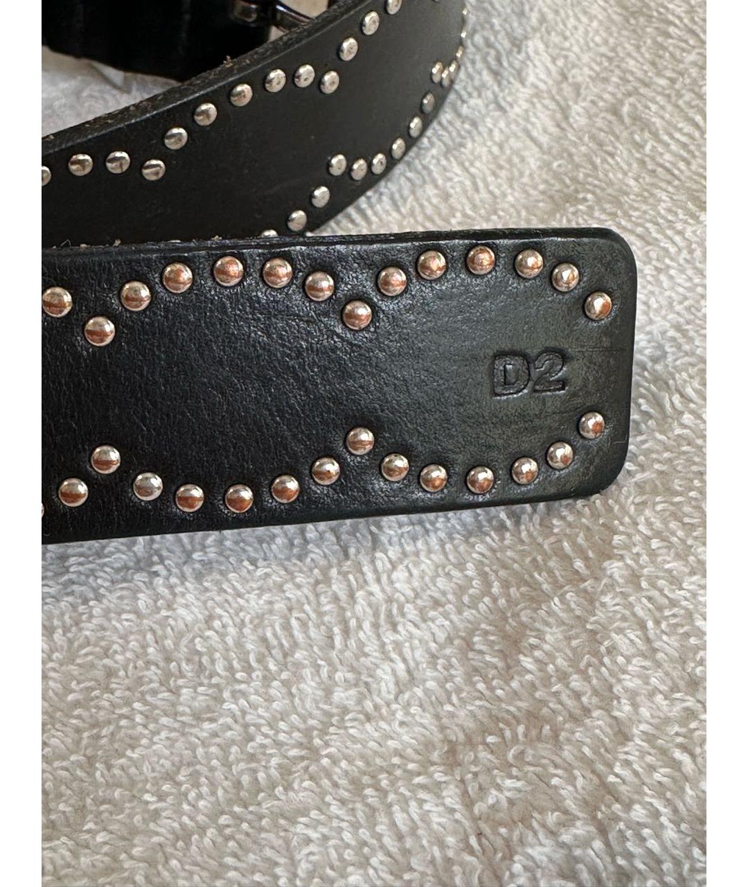 DSQUARED2 Черный кожаный ремень, фото 3