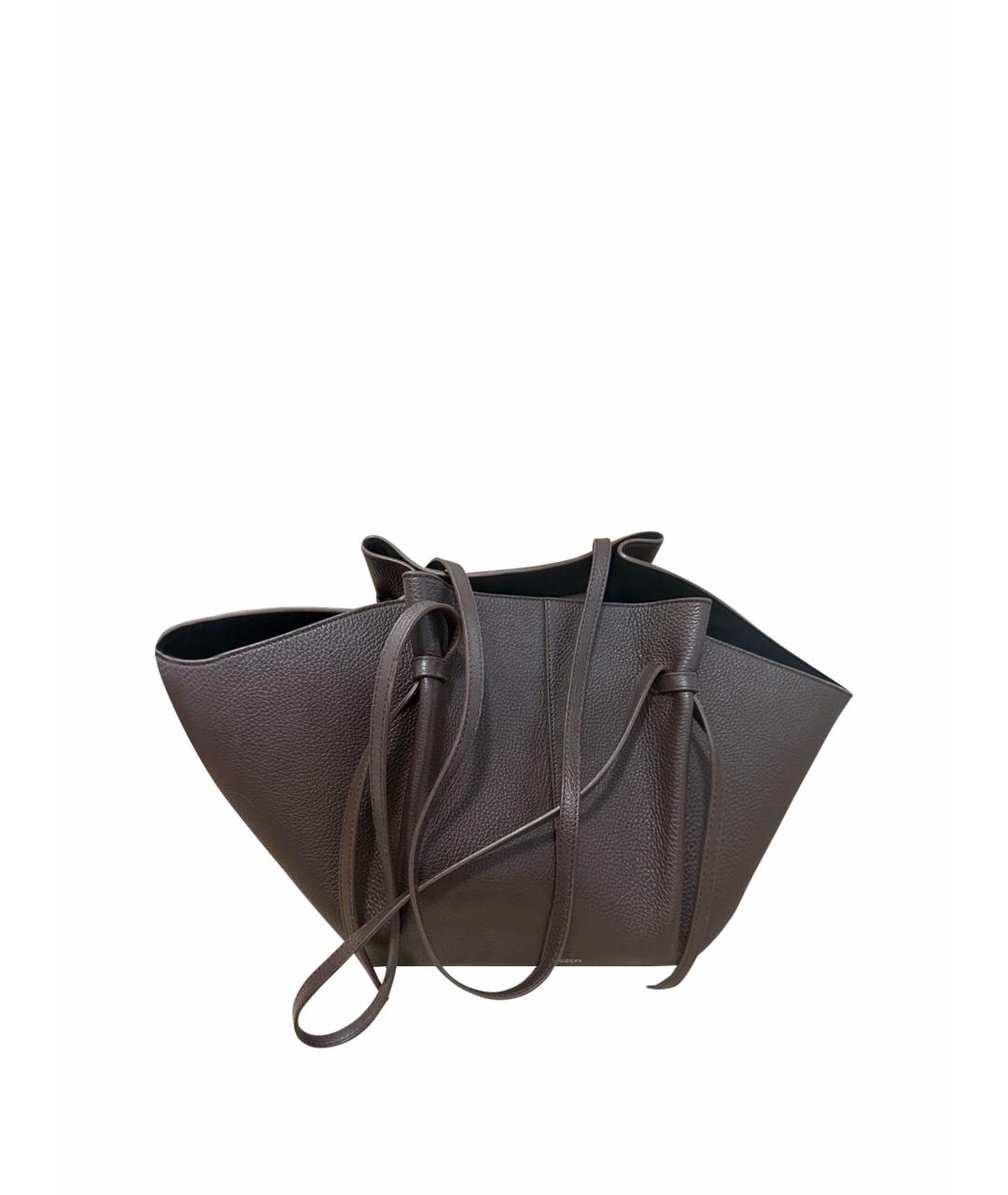 YUZEFI Коричневая кожаная сумка тоут, фото 1