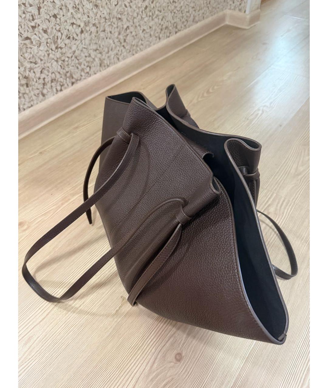 YUZEFI Коричневая кожаная сумка тоут, фото 4