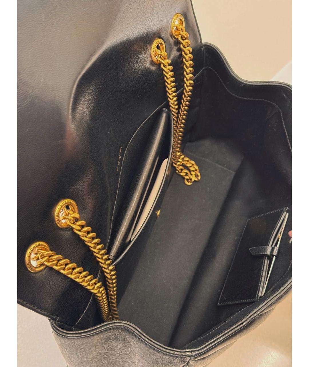 SAINT LAURENT Черная кожаная сумка через плечо, фото 4