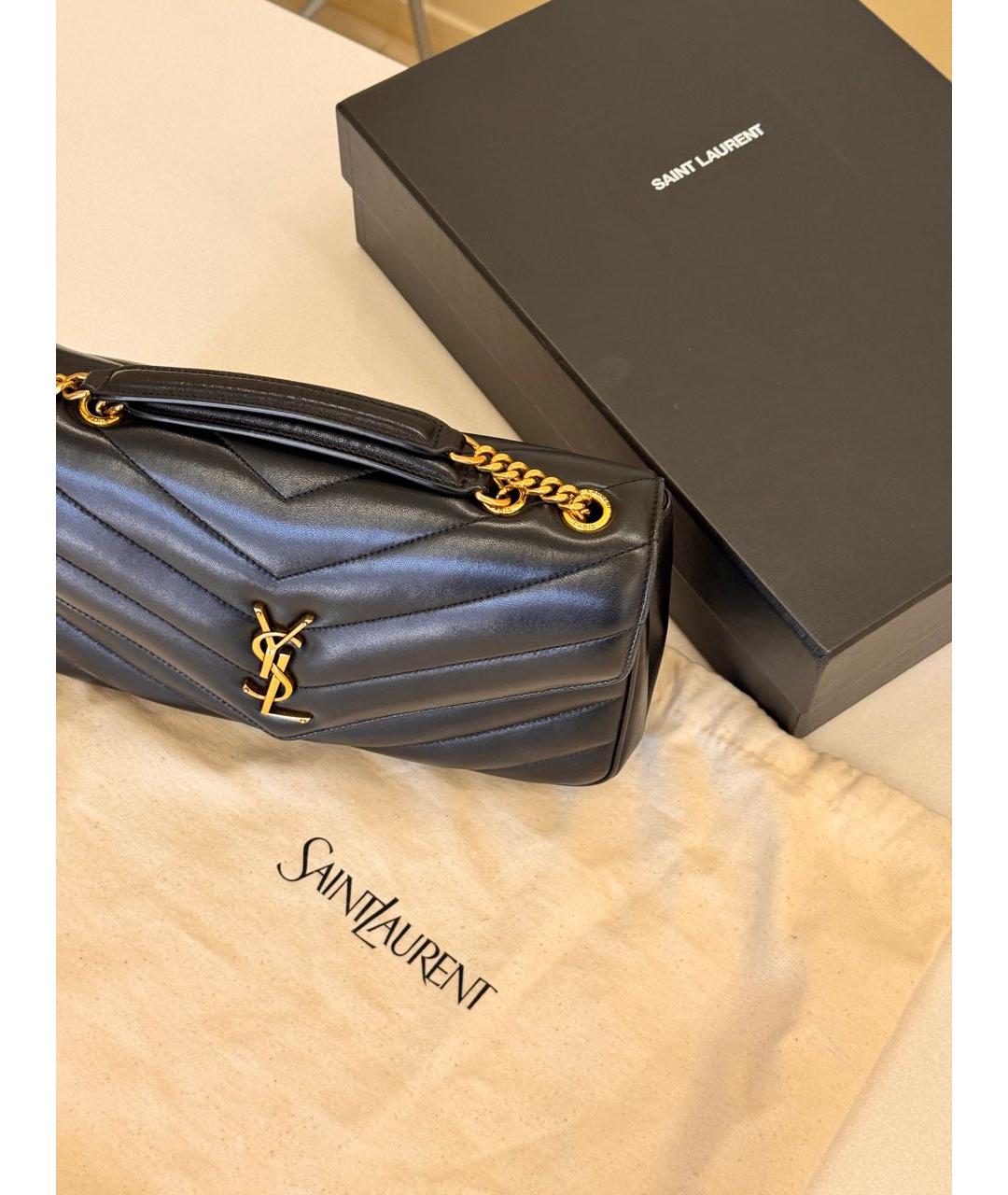 SAINT LAURENT Черная кожаная сумка через плечо, фото 7