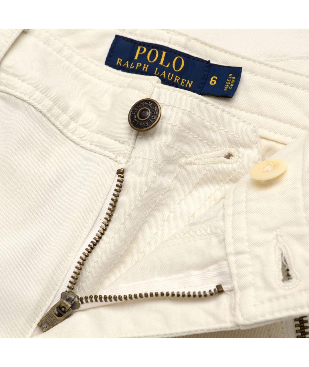 POLO RALPH LAUREN Бежевые хлопко-эластановые джинсы слим, фото 4