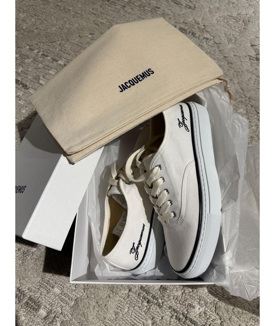 JACQUEMUS Белые текстильные кеды, фото 6