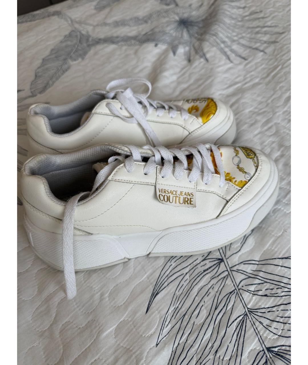 VERSACE JEANS COUTURE Белые кожаные кеды, фото 4