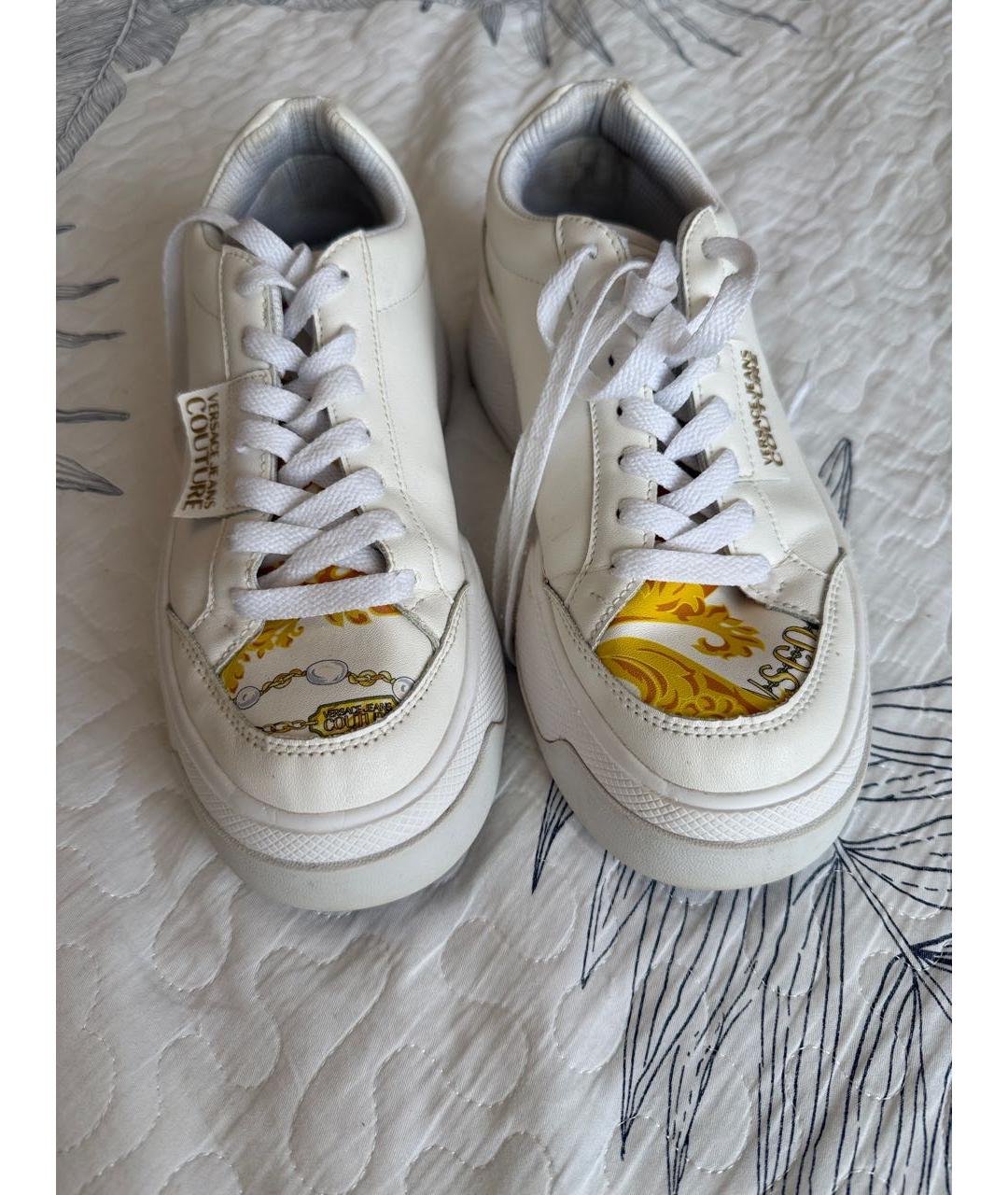 VERSACE JEANS COUTURE Белые кожаные кеды, фото 2