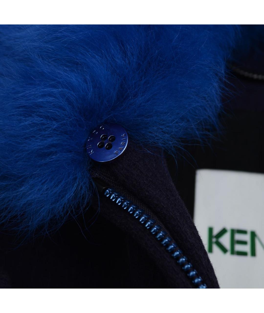 KENZO Темно-синее шерстяное пальто, фото 5