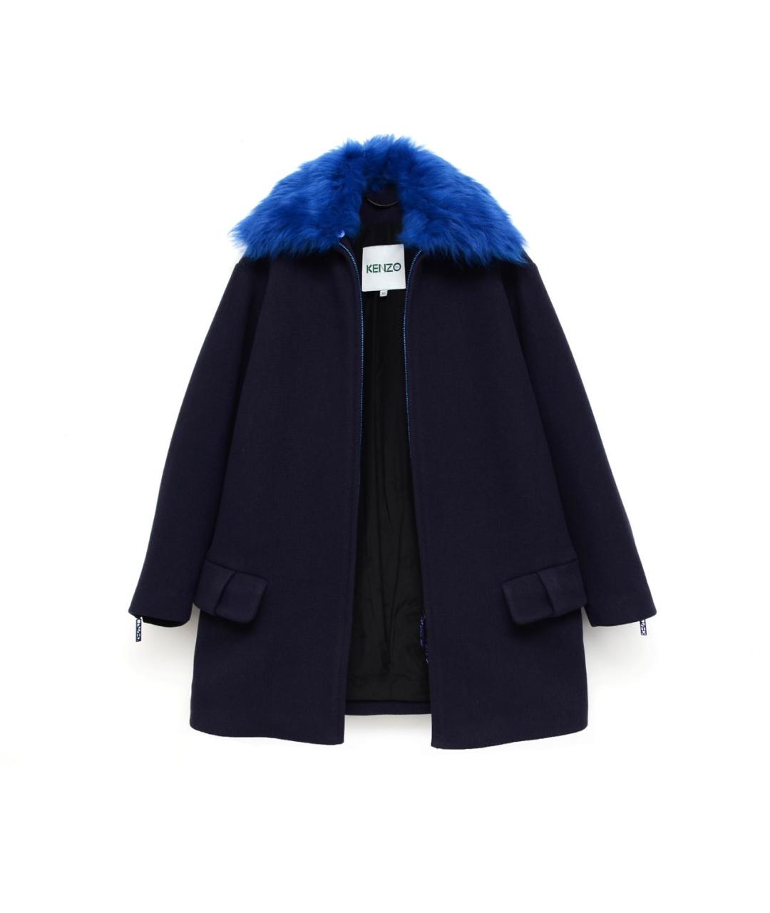 KENZO Темно-синее шерстяное пальто, фото 9