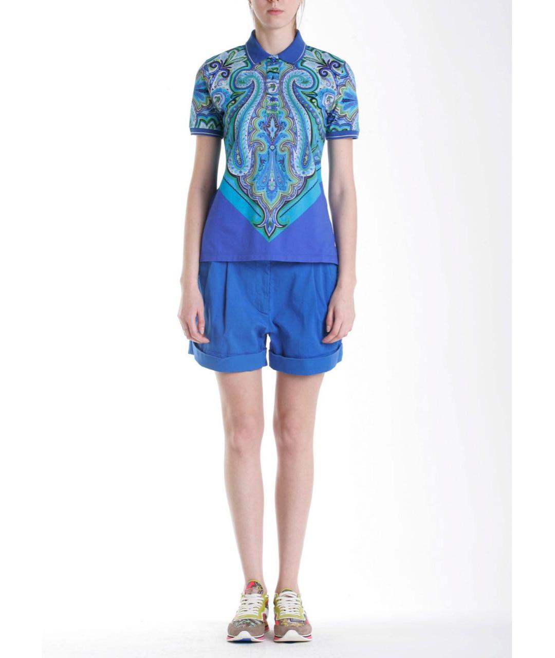 ETRO Синяя хлопковая футболка, фото 2