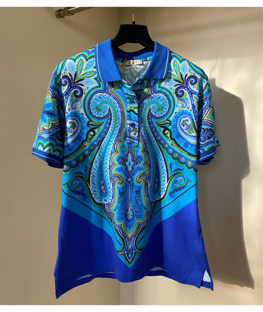 ETRO Синяя хлопковая футболка, фото 5