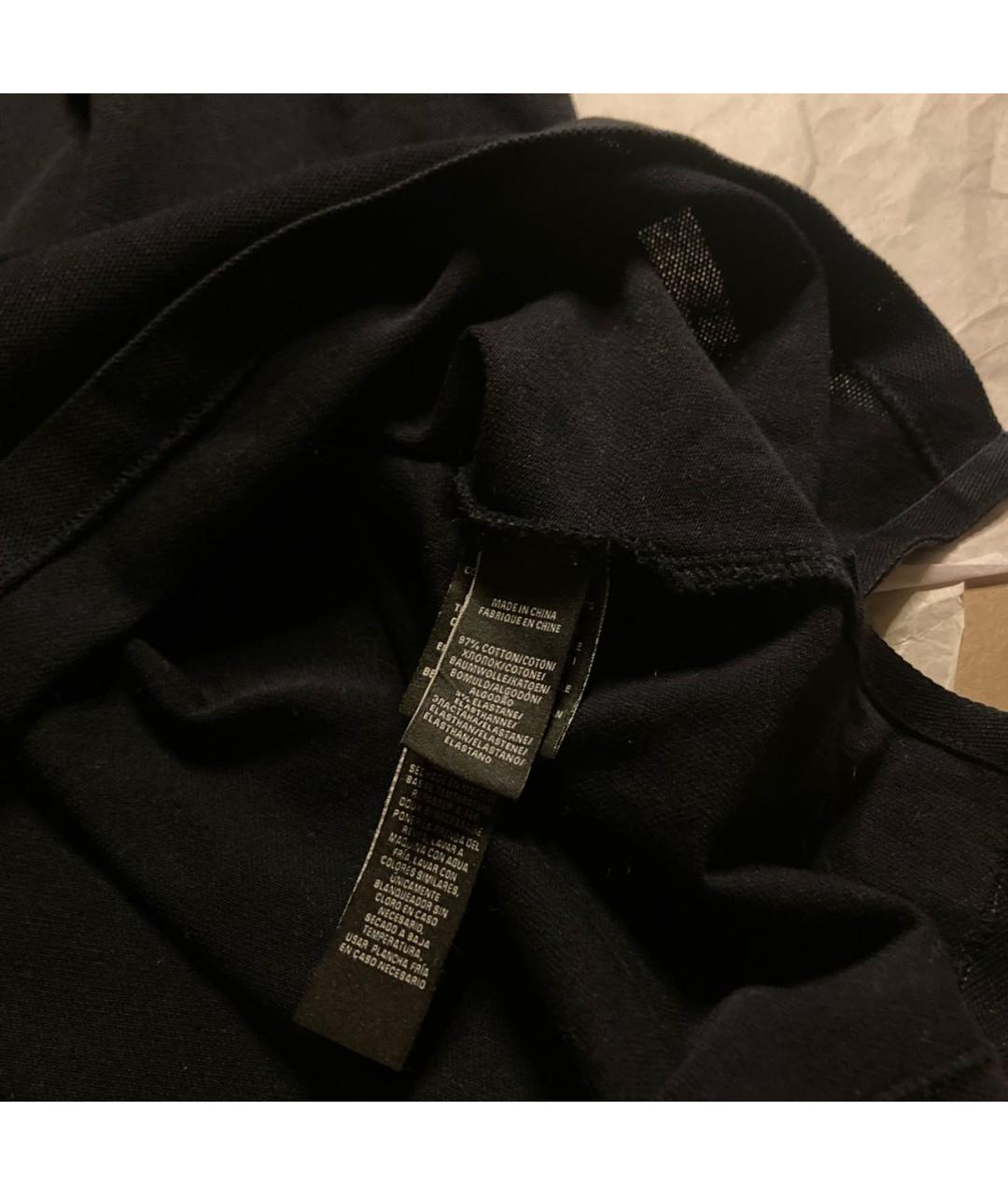 RALPH LAUREN Темно-синее хлопковое поло с коротким рукавом, фото 7