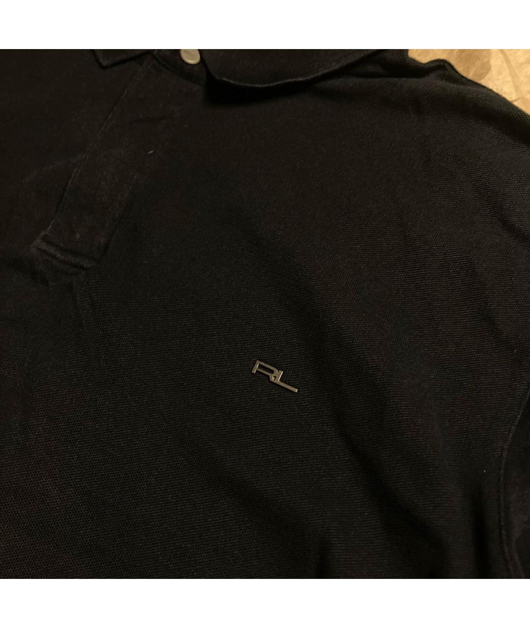 RALPH LAUREN Темно-синее хлопковое поло с коротким рукавом, фото 3