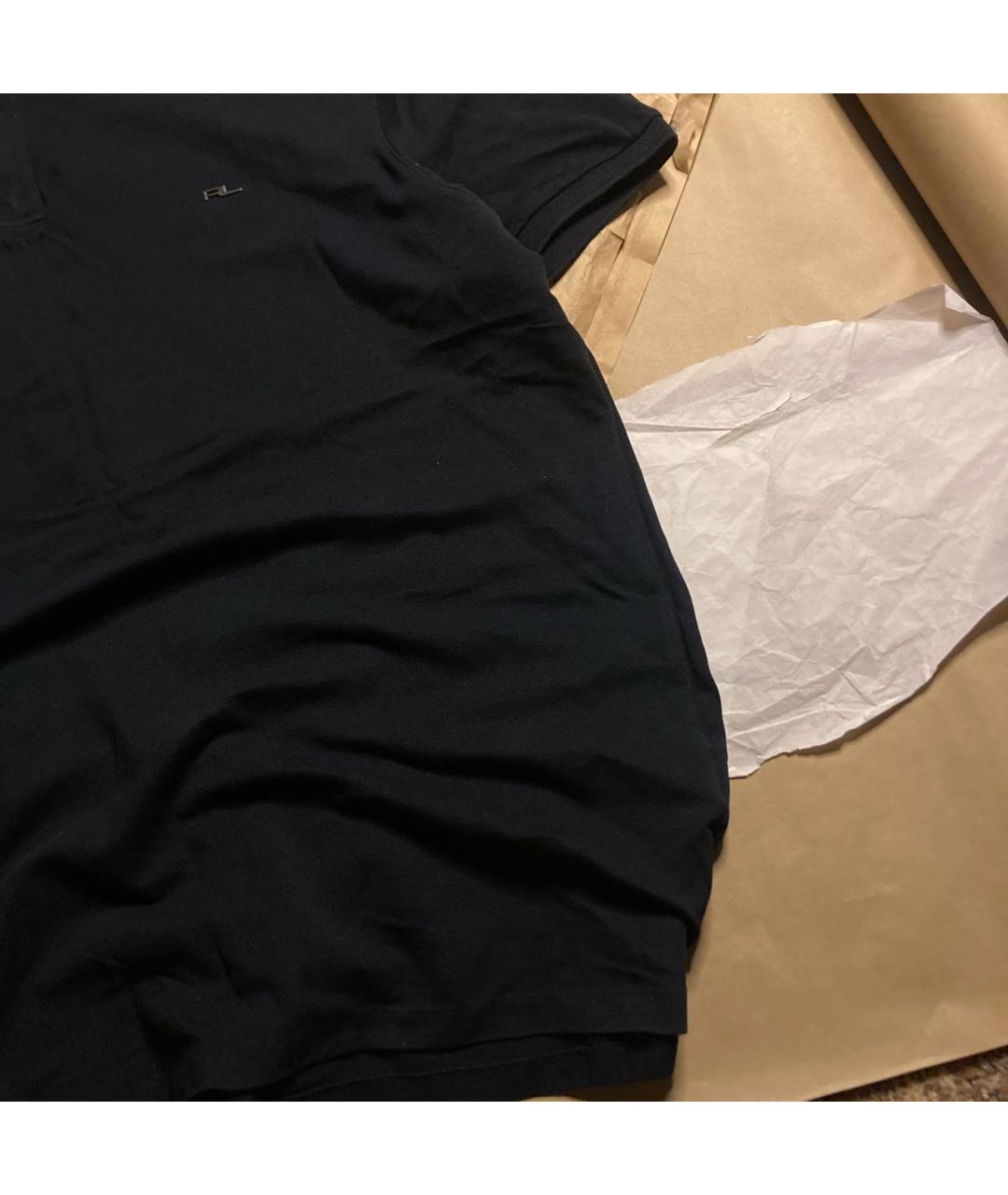 RALPH LAUREN Темно-синее хлопковое поло с коротким рукавом, фото 5