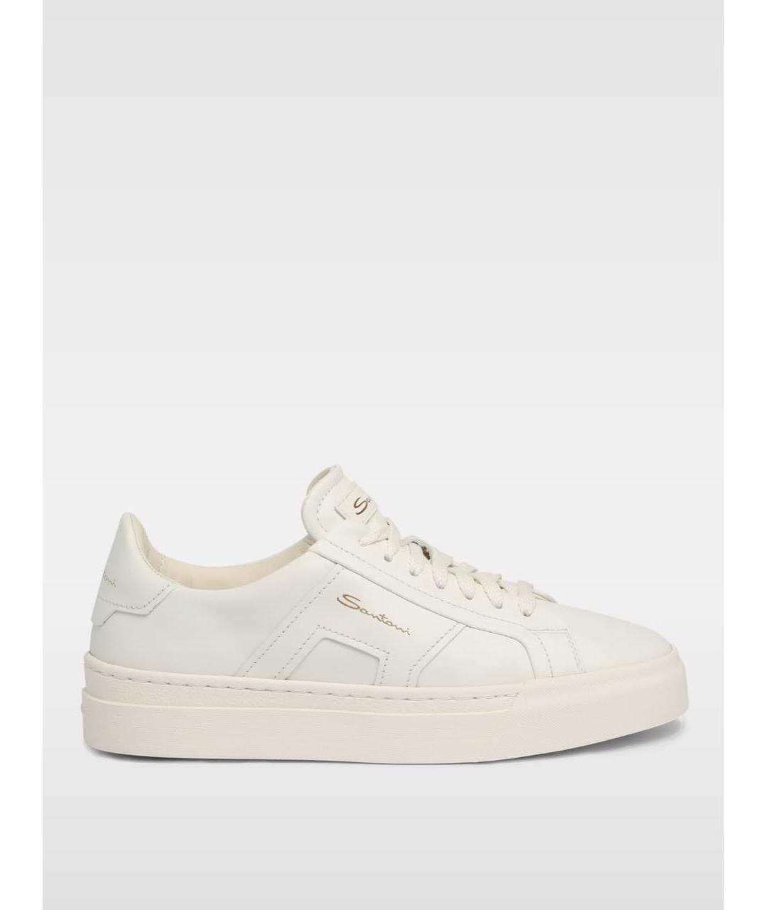 SANTONI Белые кожаные кеды, фото 5