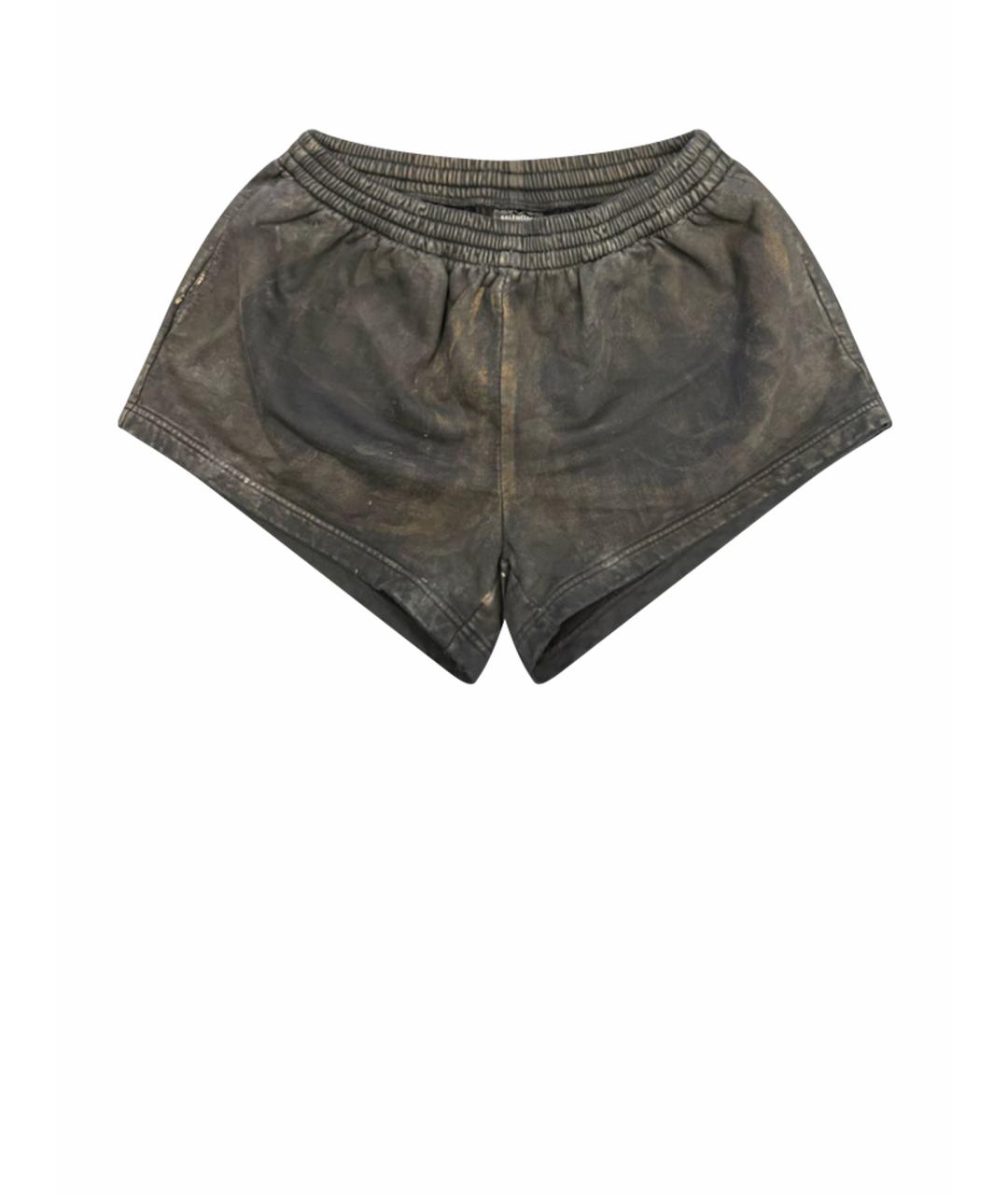 BALENCIAGA Антрацитовые хлопковые шорты, фото 1