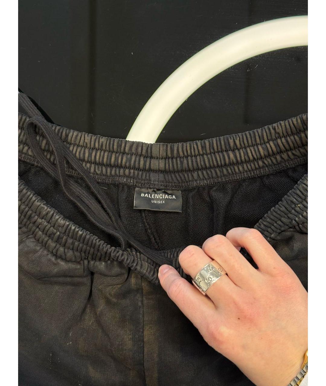 BALENCIAGA Антрацитовые хлопковые шорты, фото 4