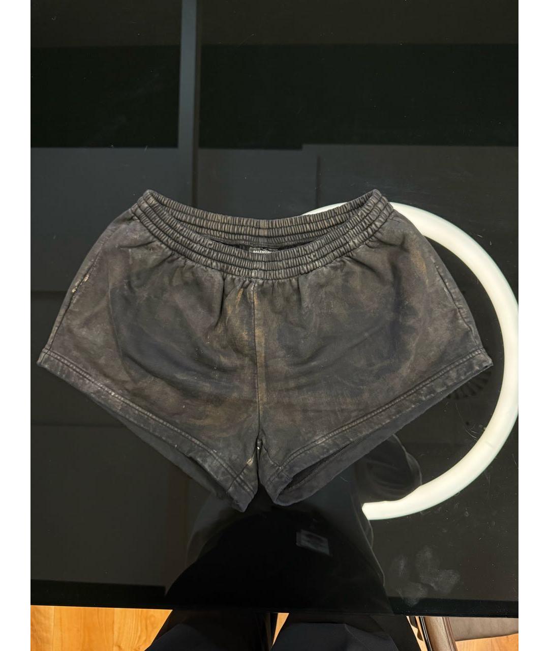 BALENCIAGA Антрацитовые хлопковые шорты, фото 8