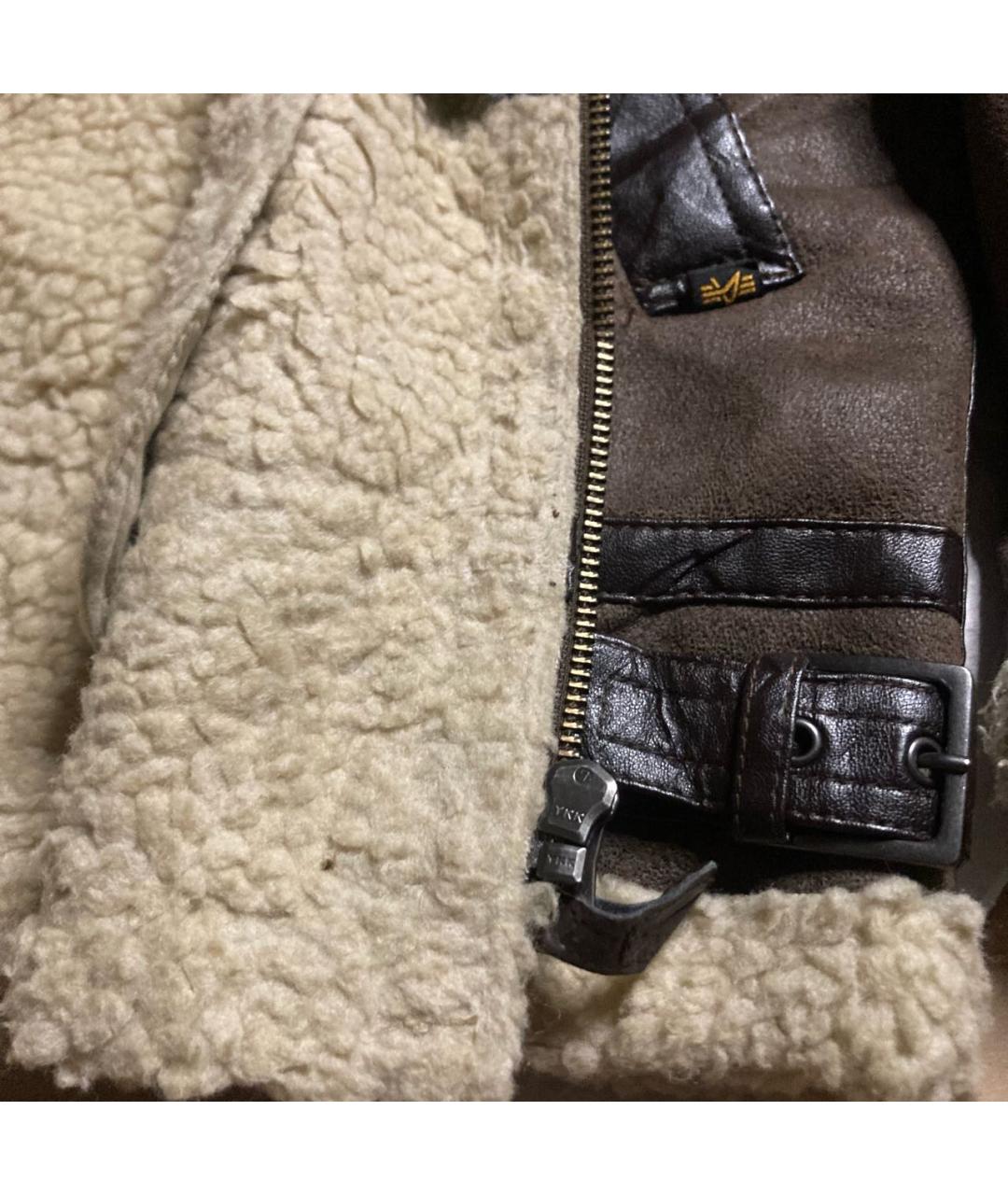 ALPHA INDUSTRIES Коричневая кожаная дубленка/шуба, фото 7
