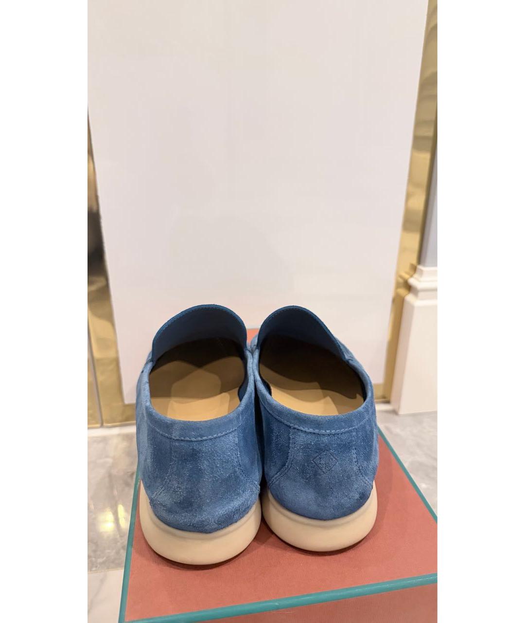 LORO PIANA Синие замшевые лоферы, фото 2