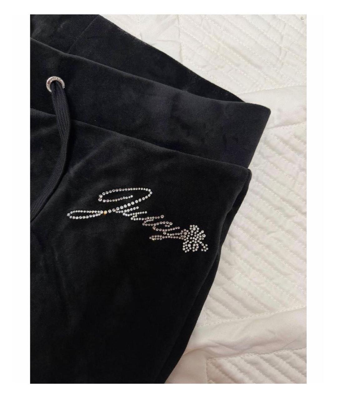 JUICY COUTURE Черные полиэстеровые прямые брюки, фото 5