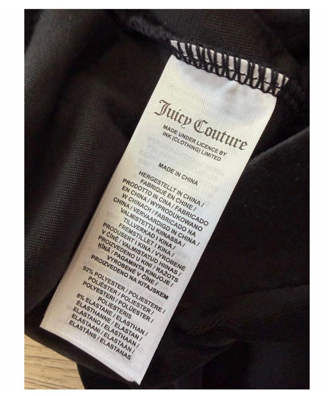 JUICY COUTURE Черные полиэстеровые прямые брюки, фото 8