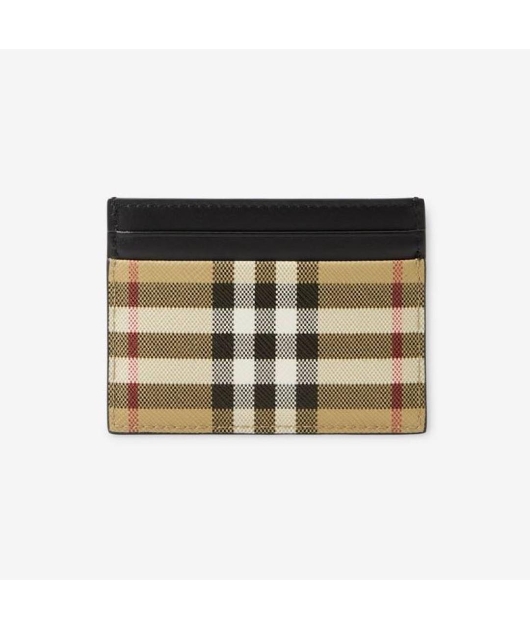 BURBERRY Бежевый кожаный кардхолдер, фото 2