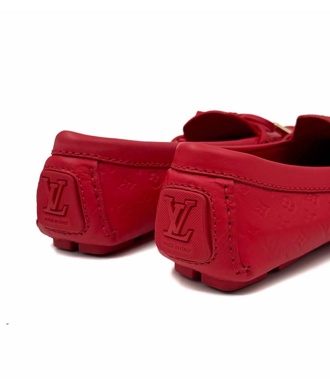 LOUIS VUITTON Красные кожаные мокасины, фото 5