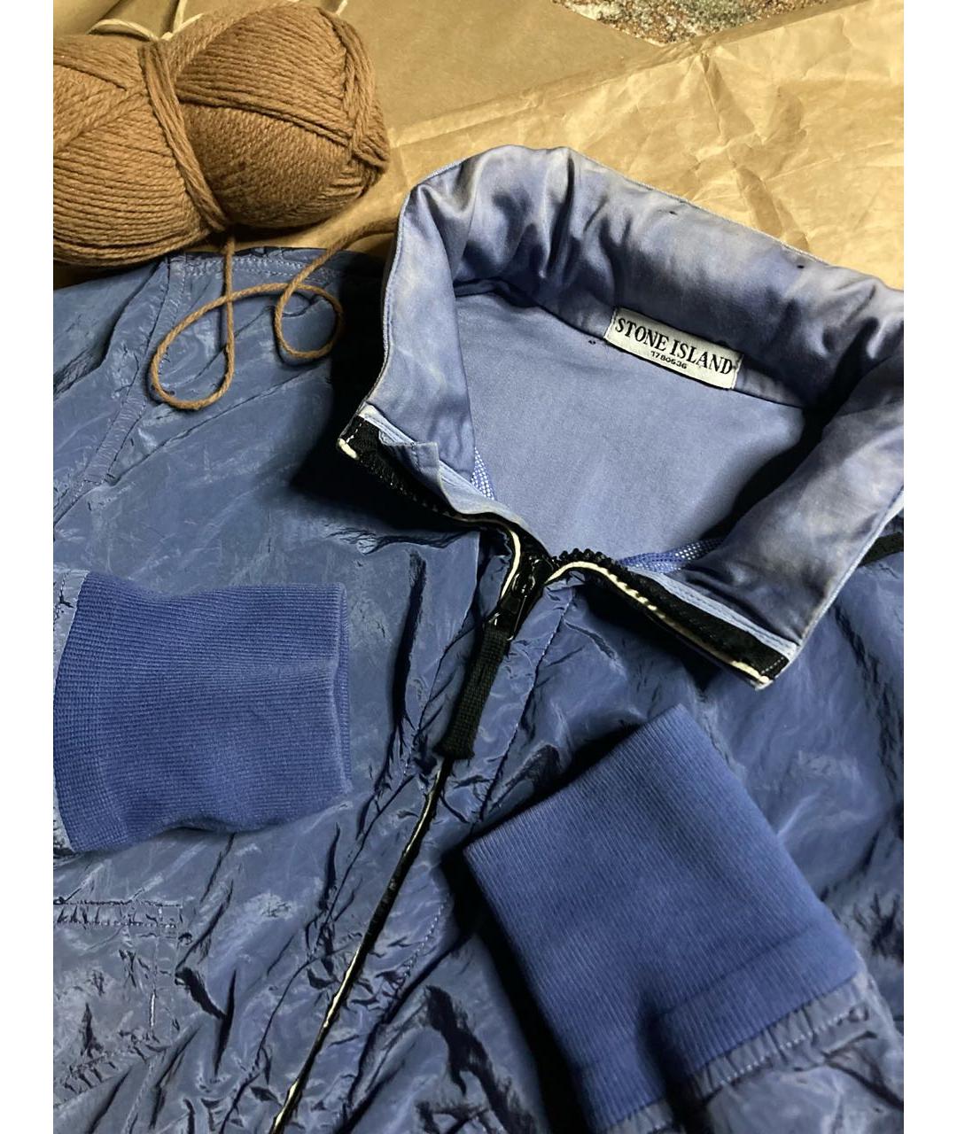 STONE ISLAND Синяя полиамидовая куртка, фото 4