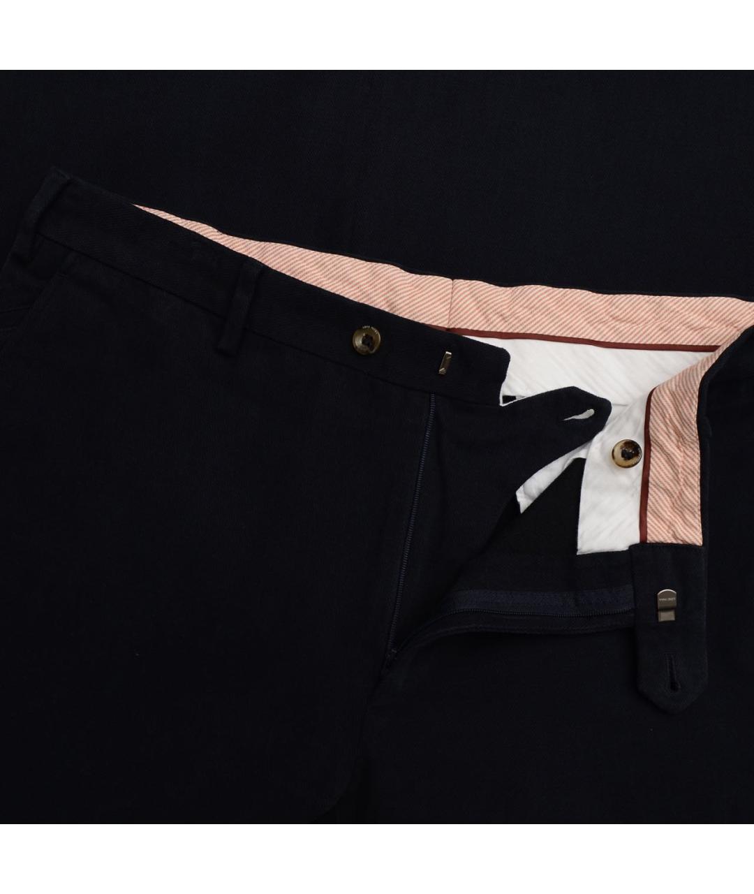 LORO PIANA Темно-синие хлопковые брюки чинос, фото 3