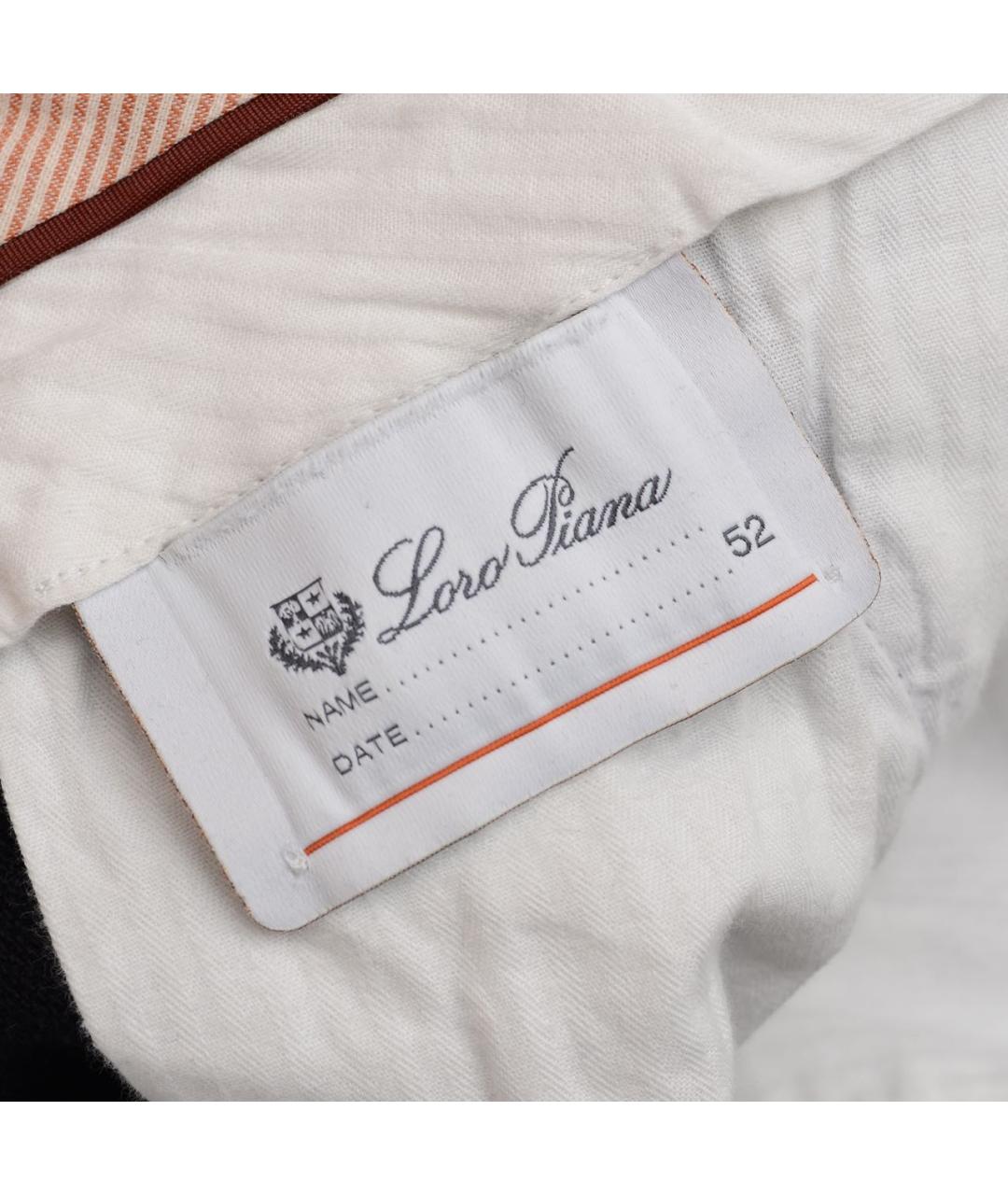 LORO PIANA Темно-синие хлопковые брюки чинос, фото 4