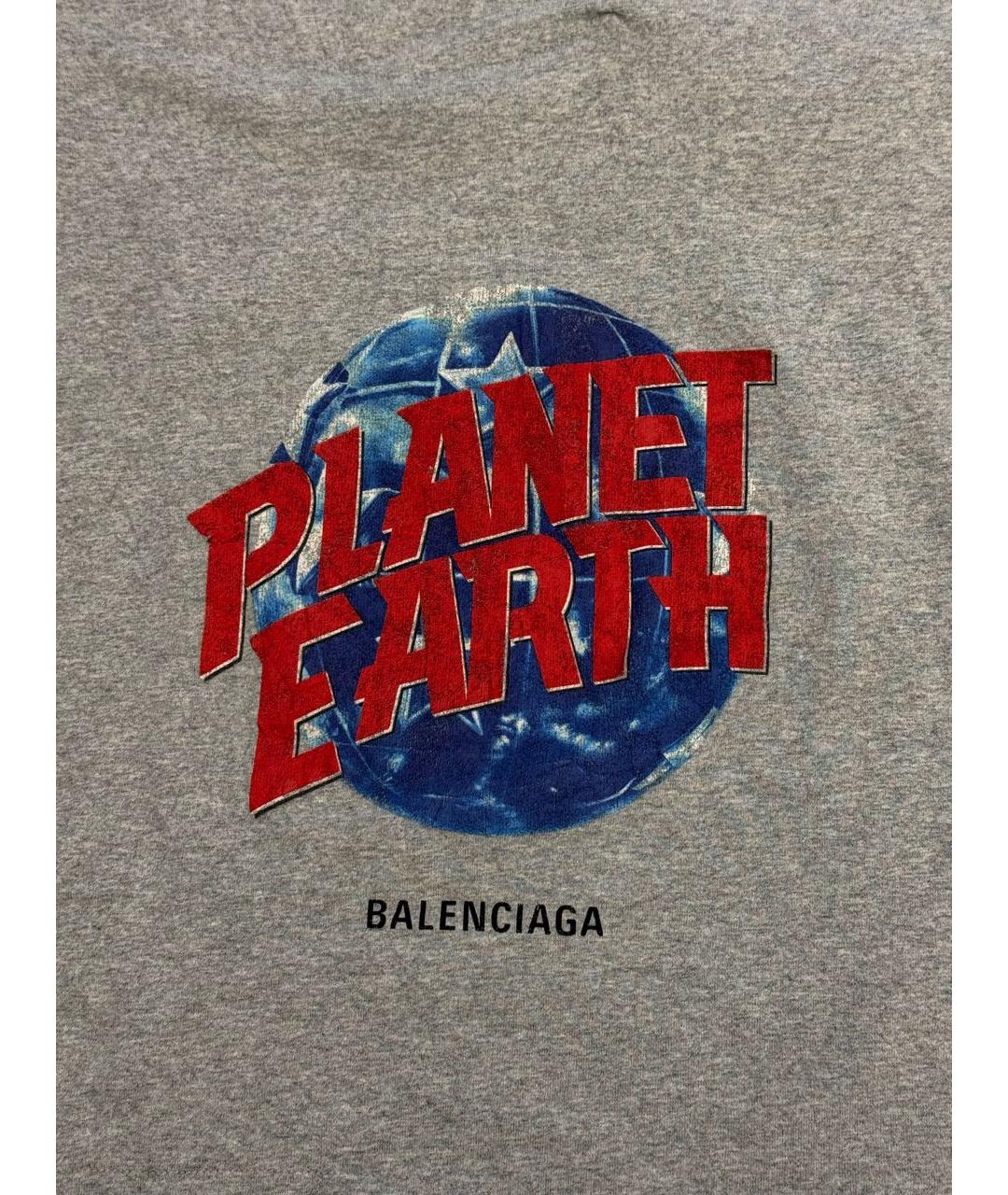 BALENCIAGA Серая хлопковая футболка, фото 5