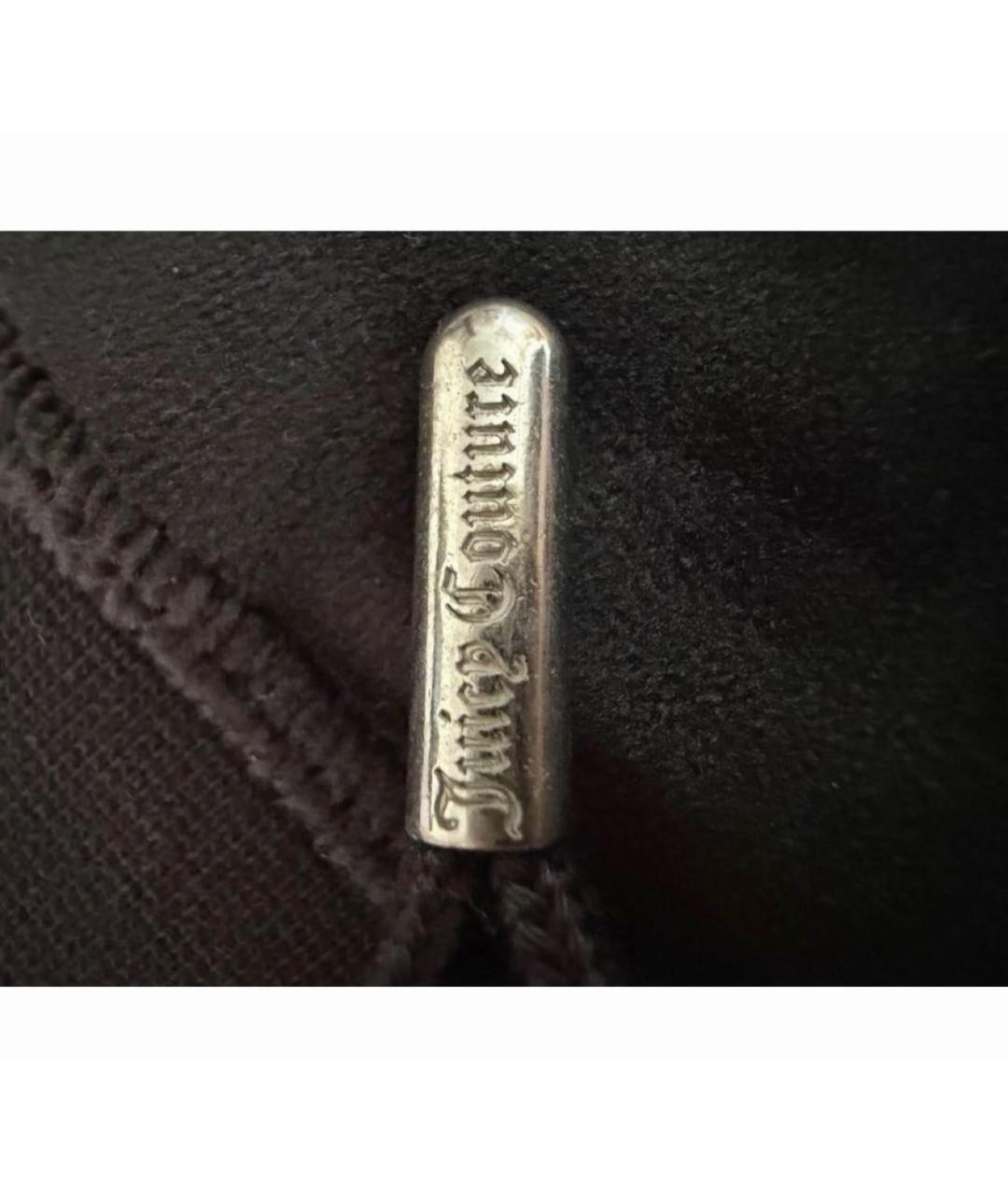 JUICY COUTURE Черные полиэстеровые прямые брюки, фото 5