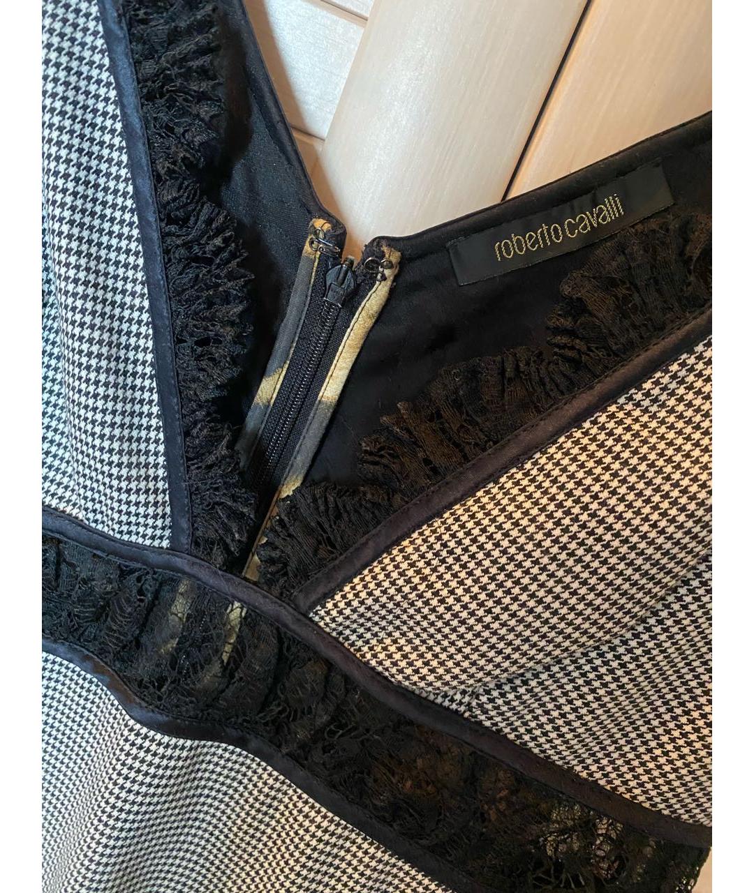 ROBERTO CAVALLI Черное шерстяное коктейльное платье, фото 4