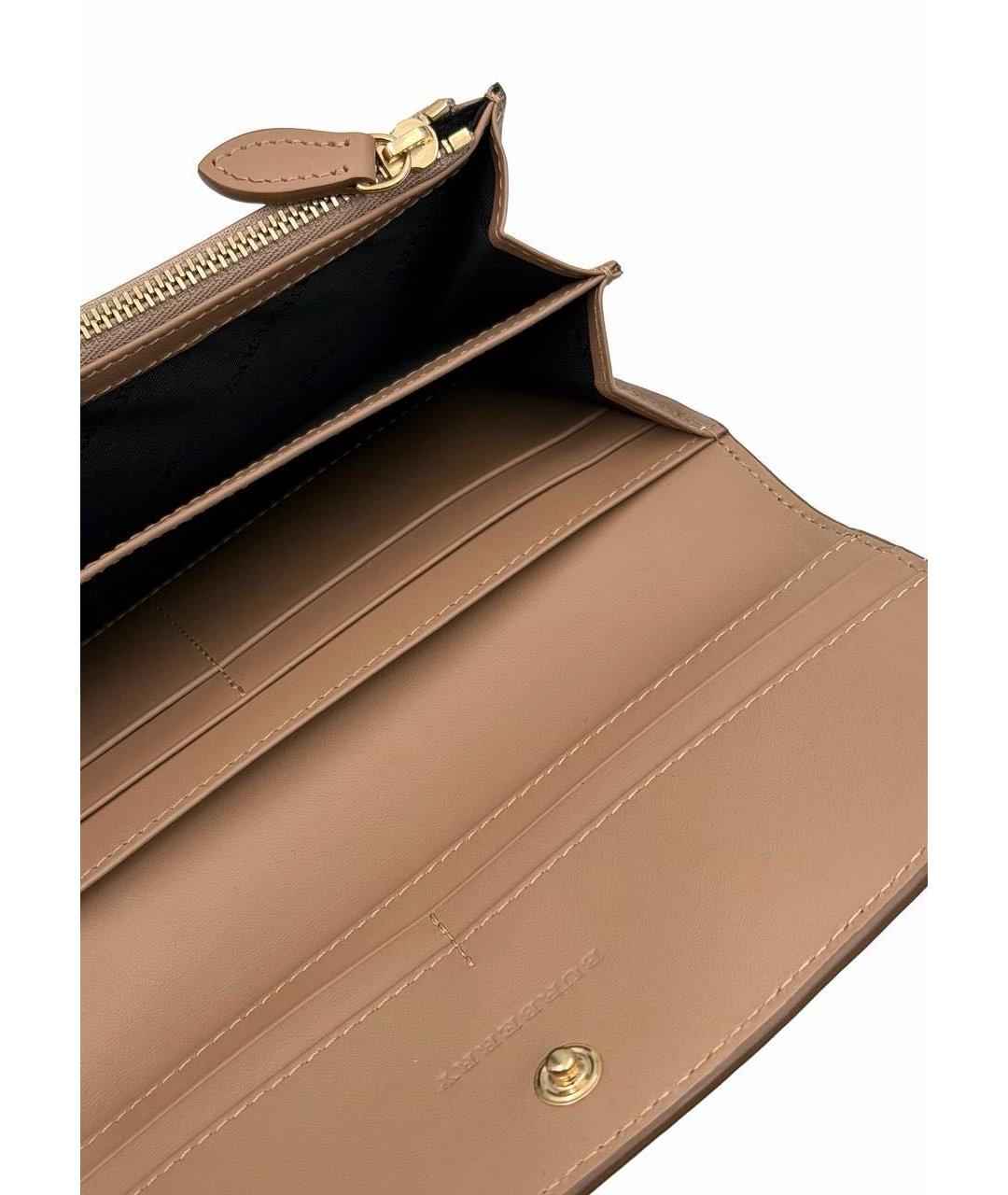 BURBERRY Бежевый кожаный кошелек, фото 3