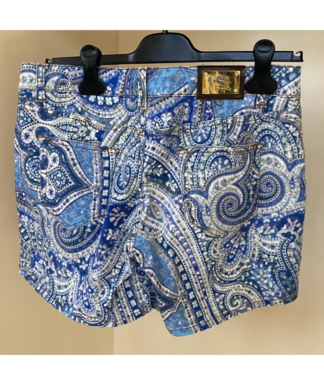 ETRO Голубые хлопко-эластановые шорты, фото 7