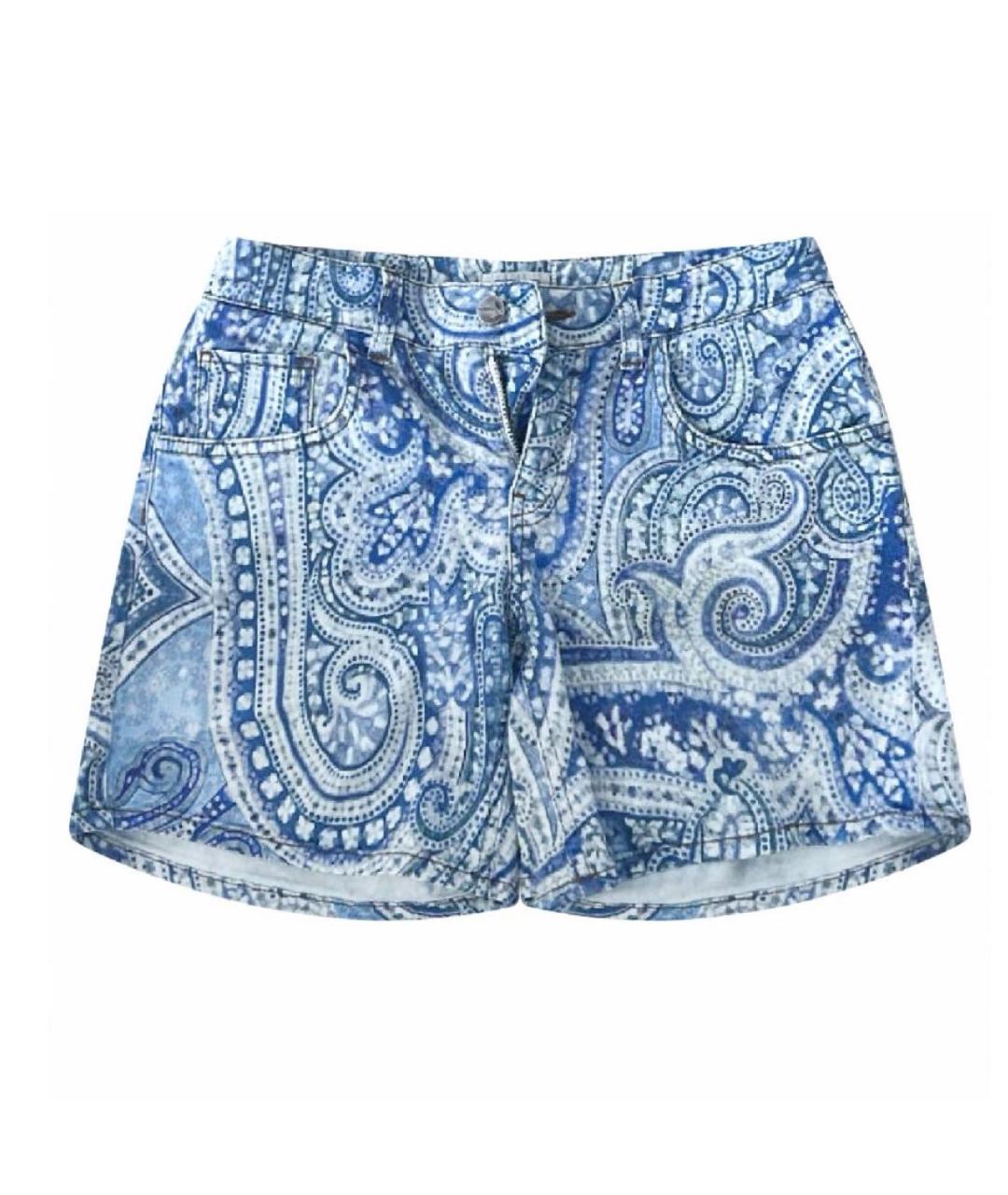 ETRO Голубые хлопко-эластановые шорты, фото 9